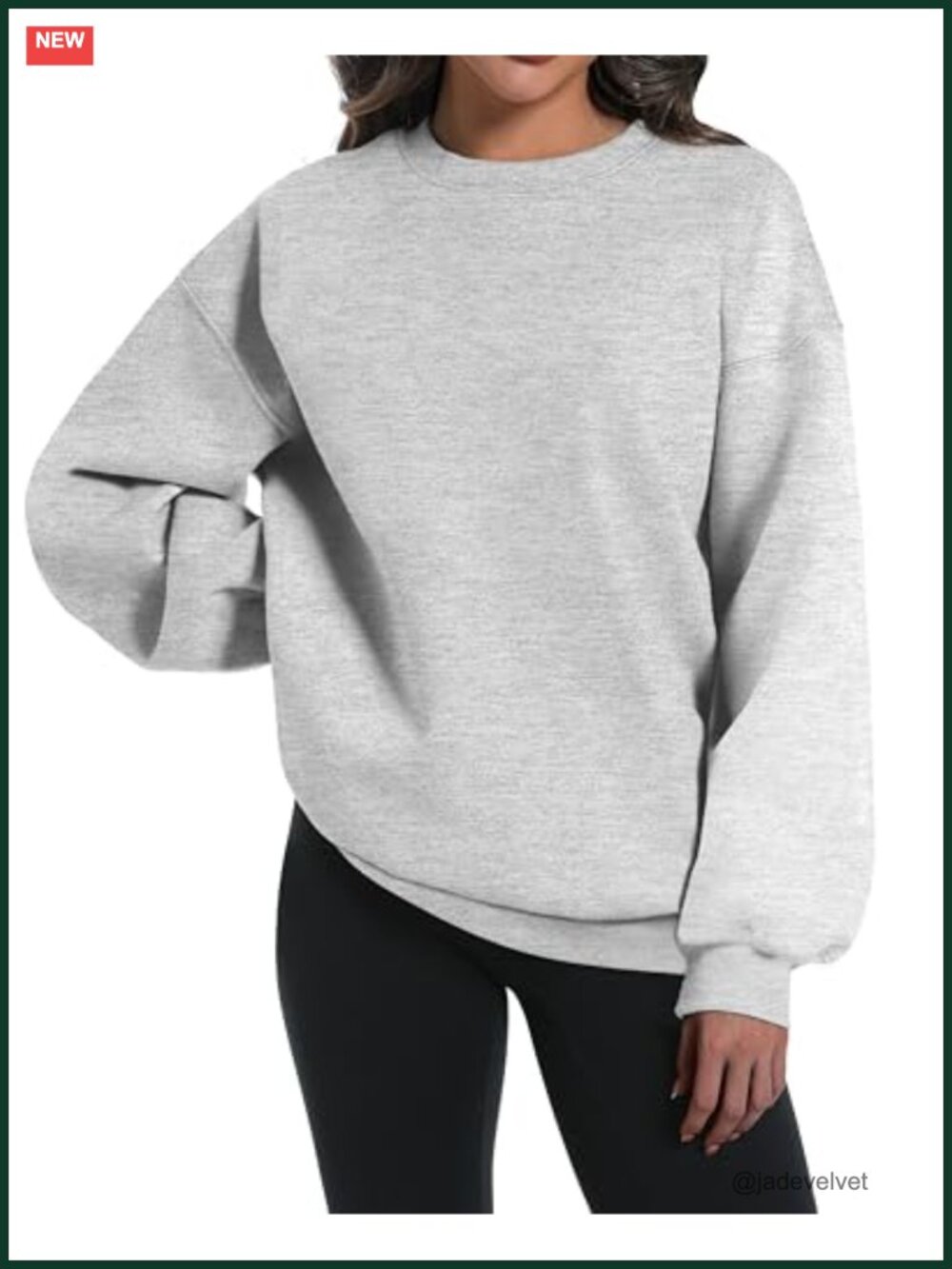 Oversized Crewneck Sweatshirt Pullover Fleece Lined Long Sleeve